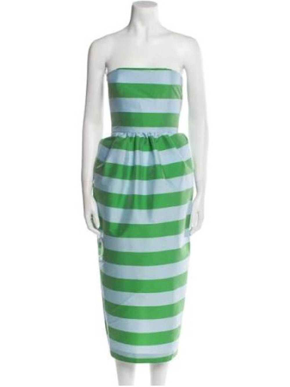 Bernadette Lena Midi Dress with Blue and Green Stripes